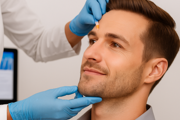 Male Dysport patient receiving treatment in Austin clinic