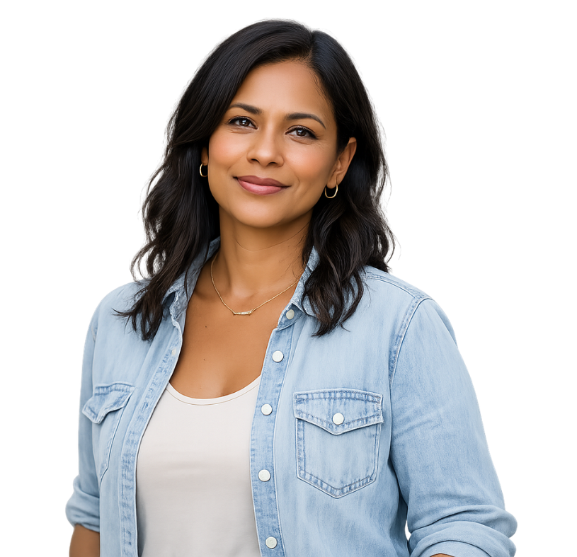 Woman with medium skin tone and healthy-looking skin following consultation for Secret RF microneedling treatment.