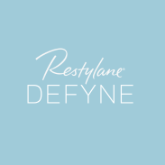 Restylane Defyne logo representing deep wrinkle and chin contouring filler at Revelus Dermatology