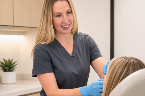 Revelus provider preparing a cosmetic injectable treatment for a patient.